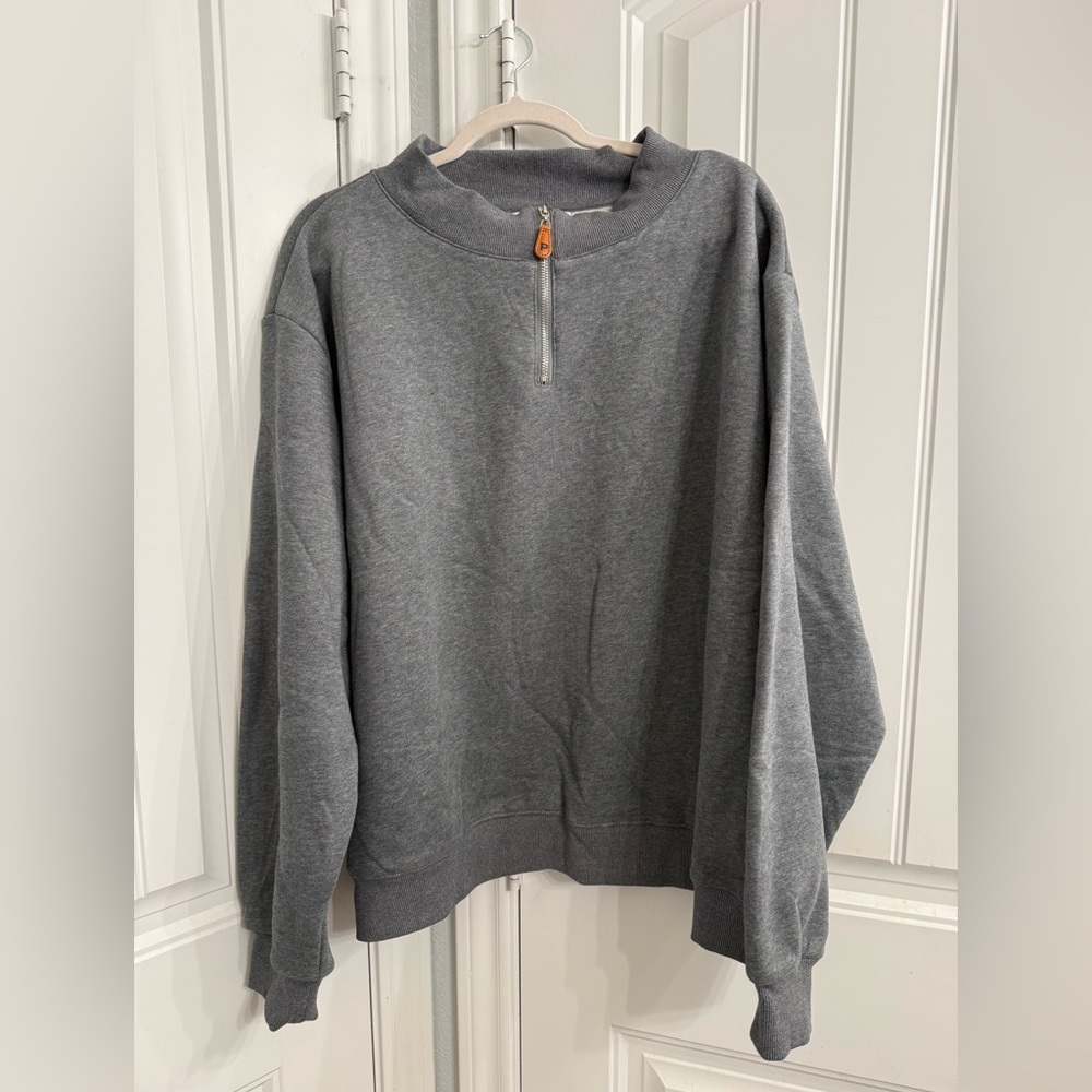 Parke - gray zip up Mockneck